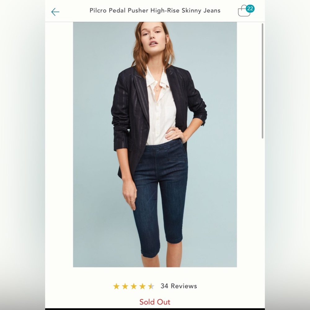 Pilcro by Anthropologie High-Rise Denim Capris size 27